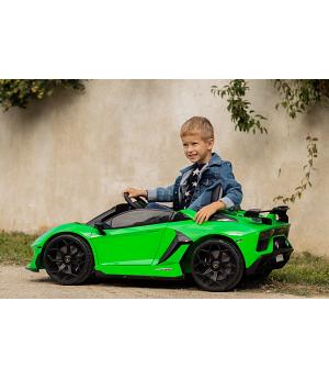 COCHE LAMBORGHINI AVENTADOR 24V, 2 PLAZAS, 2 MOTORES 45W, MP4, VERDE - BN-AVENTADOR24VGREEN